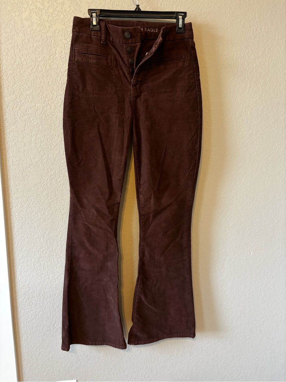 American Eagle Outfitters Women's Dark Brown Corduroy Flare Pants (Long/Tall)